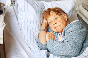 Photo of a senior woman in bed