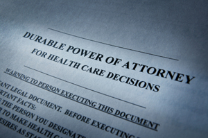 Photo of a power of attorney document
