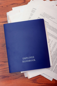 Photo of an employee handbook