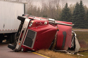 Photo of a wrecked truck