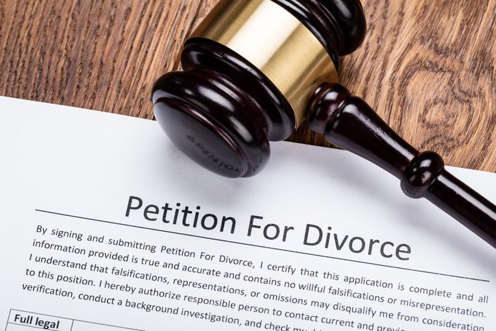 Wooden Gavel On Petition For Divorce