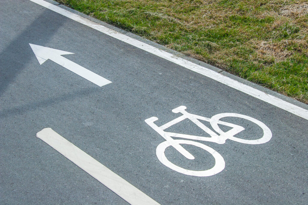 Bicycle Accident Lawyer Rockland County, NY with an image of a bike lane symbol
